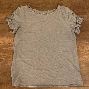Loft Outlet Striped Short Sleeve Tee - Medium